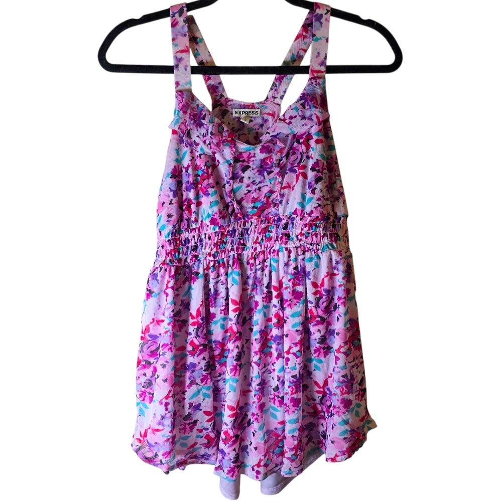 Floral Express Babydoll Tank Top Size Medium